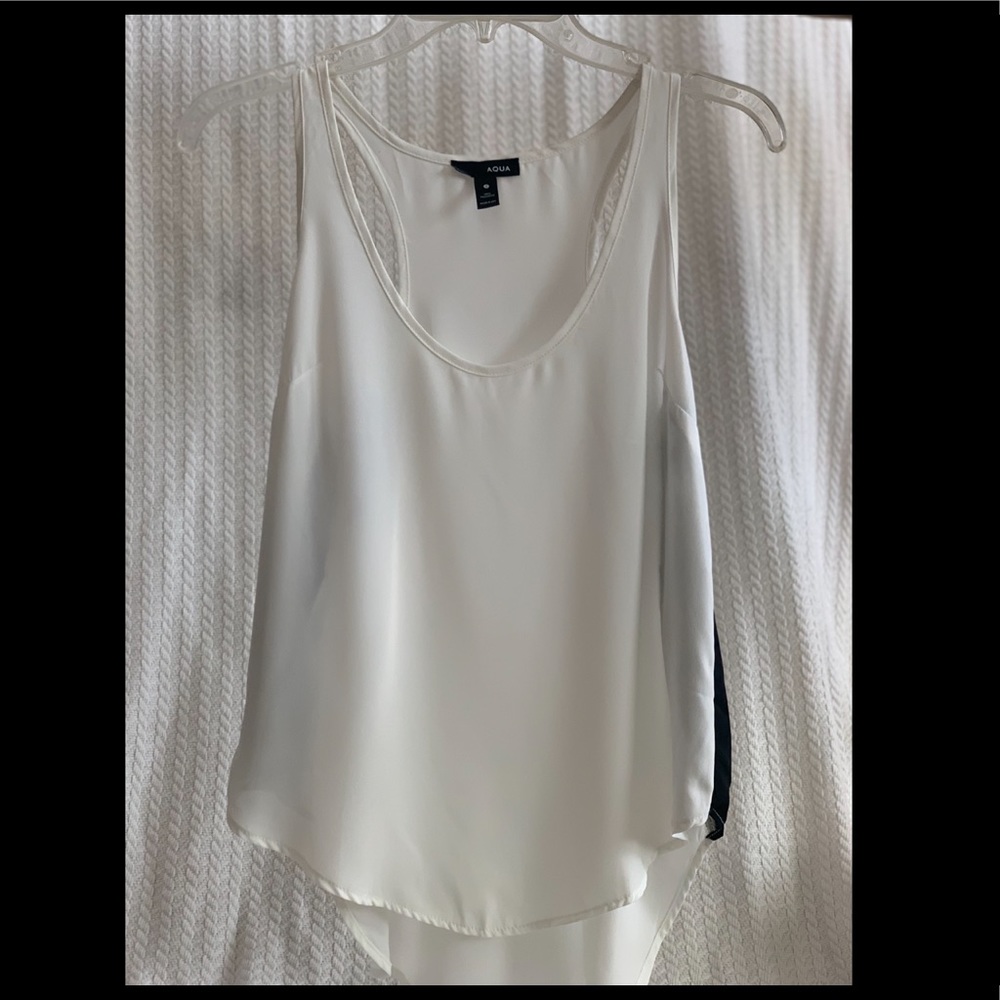 Aqua dressy white tank top
